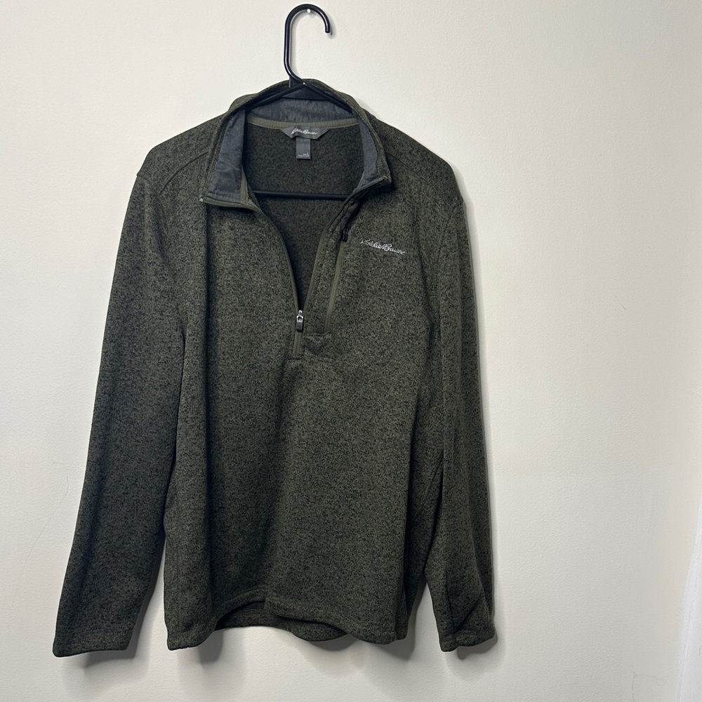Eddie Baur Men's Green Half-Zip Sweater